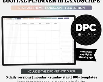 One Month Joyful Life Flex Landscape Mode Digital Planner | Starfall | iPad & Android