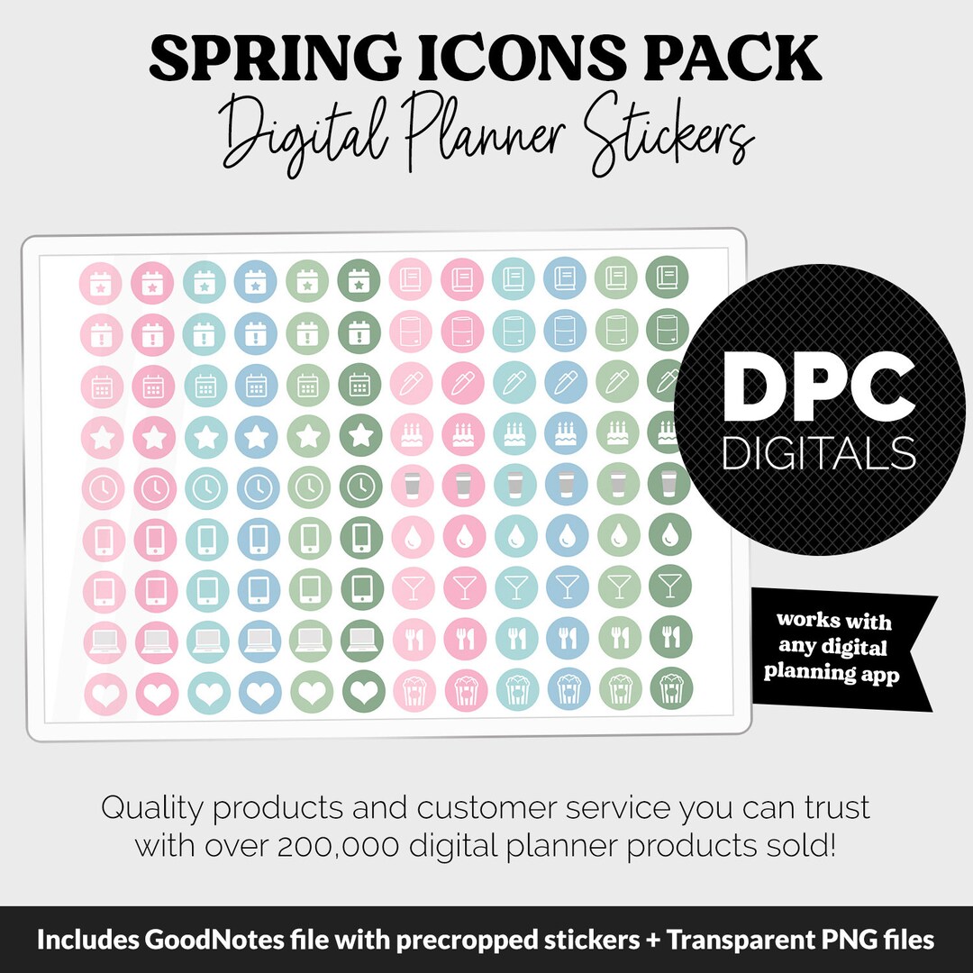 Spring Icons Digital Planner Stickers | iPad & Android | Icons, Life ...