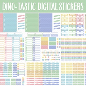 Dino-tastic Digital Sticker Mega Bundle | GoodNotes & iPad | June, Dinosaurs, Kawaii, Activities, Goals, Tasks image 8