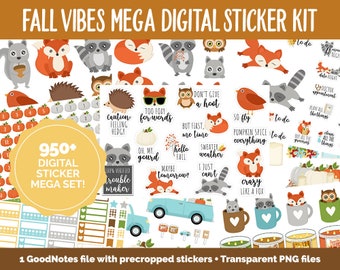 Herbst Vibes Digital Sticker Mega Kit | GoodNotes, iPad und Android | Herbst, September