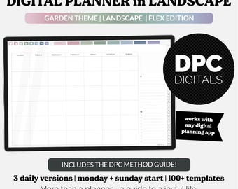 One Month Joyful Life Flex Landscape Mode Digital Planner | Garden | iPad & Android
