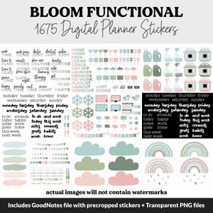 Bloom Functional Digital Sticker Set | iPad & Android | Bloom Theme - Etsy