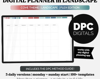 Agenda digital Joyful Life Flex de un mes en modo horizontal / Cove / iPad y Android