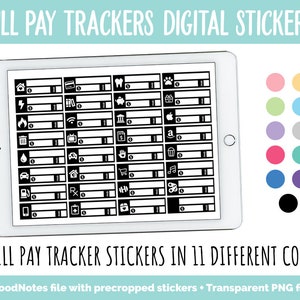 Bill Pay Tracker Digital Stickers | GoodNotes, iPad and Android | Finance, Budget