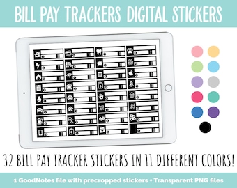 Bill Pay Tracker Digital Stickers | GoodNotes, iPad and Android | Finance, Budget