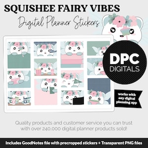 Squishee Fairy Vibes Digitale Planer Aufkleber | GoodNotes, iPad & Android | Magisch, Kawaii, Aktivitäten | Serene-Thema