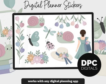 Stickers agenda numérique Vibes avril 2026 | iPad et Android | Thème jardin