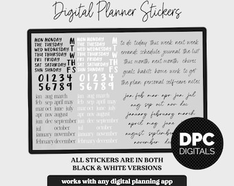 Days + Months Vol #01 Digital Planner Stickers | iPad & Android
