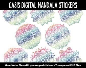 Oasis Mandala Digital Planner Stickers | iPad & Android