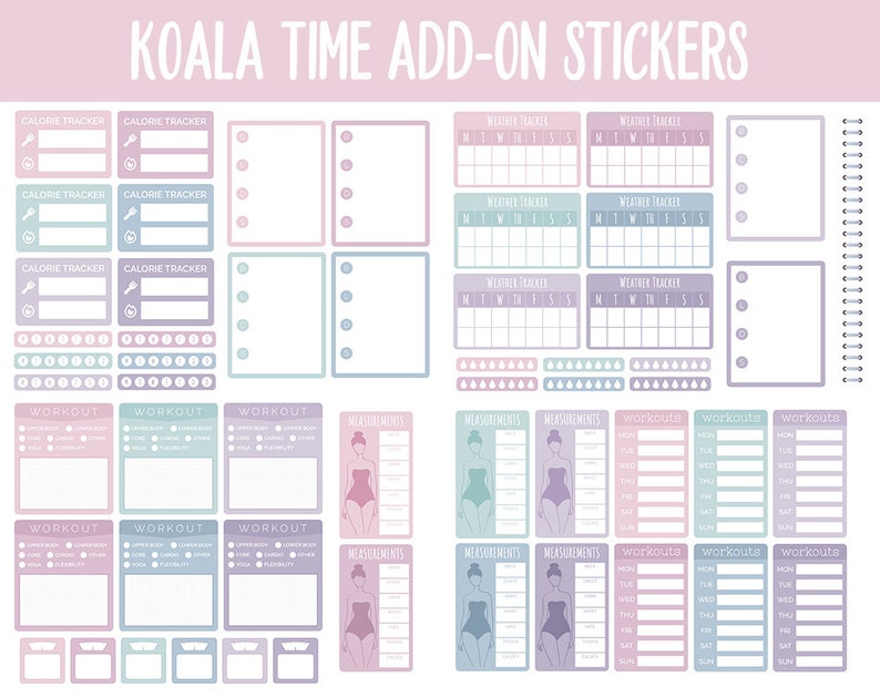 Koala Time Add-On Digital Stickers GoodNotes & iPad Trackers, Budget, Fitness, Health, Habits image 4