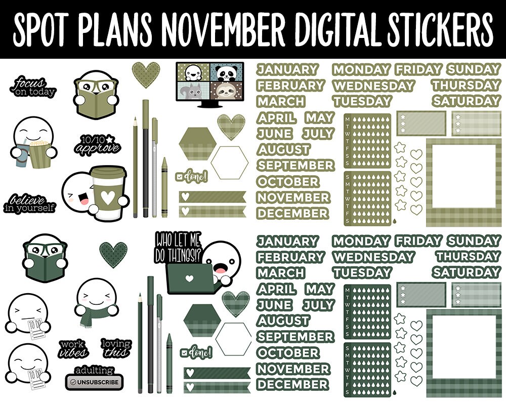 Spot Plans November Digital Stickers Goodnotes Ipad and - Etsy