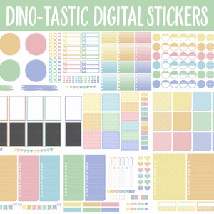 Dino-tastic Digital Sticker Mega Bundle | GoodNotes & iPad | June, Dinosaurs, Kawaii, Activities, Goals, Tasks image 7