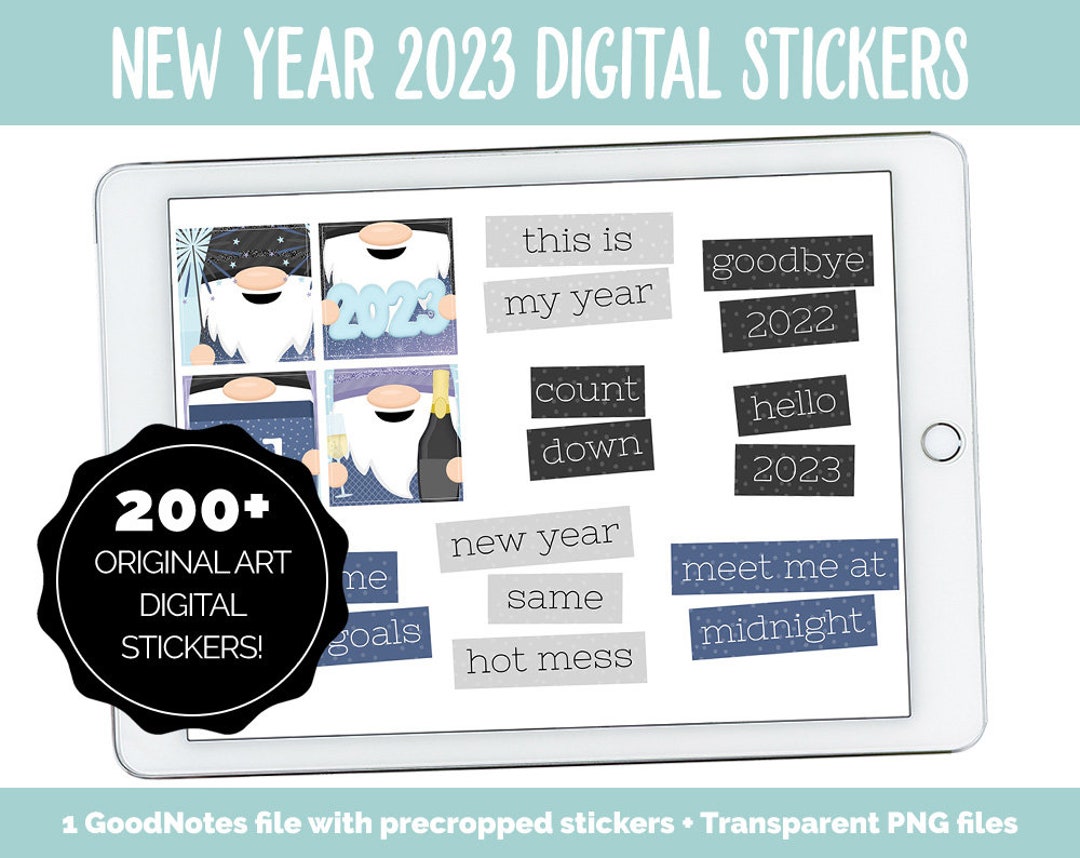 New Year 2023 Digital Planner Stickers | iPad & Android - Etsy
