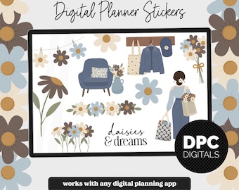 Denim & Daisies Digital Planner Stickers | iPad + Android | Orchard Theme