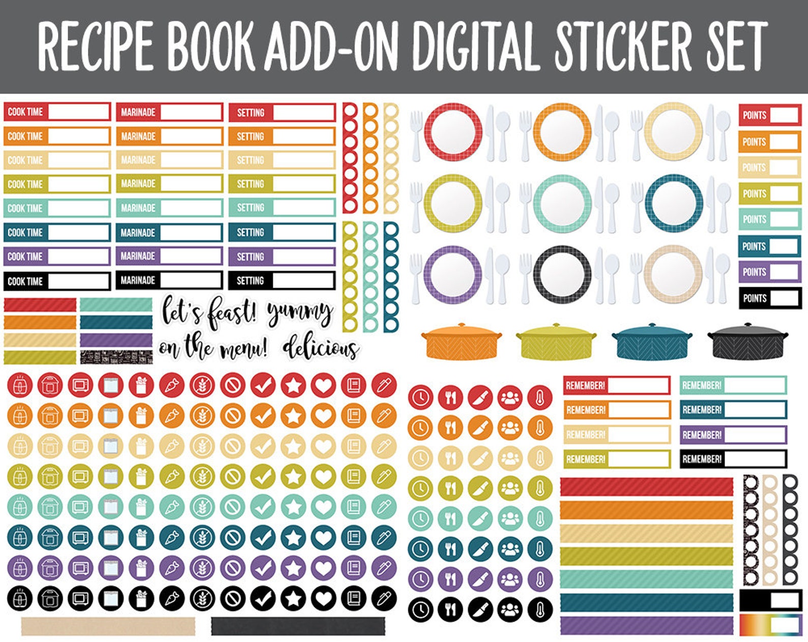 Recipe Book Add-on Digital Planner Stickers Goodnotes Ipad - Etsy