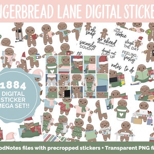 Gingerbread Lane Digital Sticker Mega Bundle | GoodNotes & iPad | December, Winter, Christmas, Chores, Work, Kawaii, Adulting, Tasks