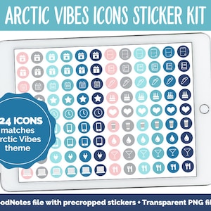 Arctic Vibes Icon Digital Planner Stickers | GoodNotes, iPad and Android | Icons, Life, Weather, Everyday