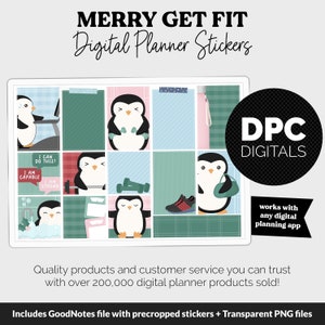 Get Fit Merry Digital Stickers | GoodNotes & iPad | Fitness, Health, Self-Care, Workout