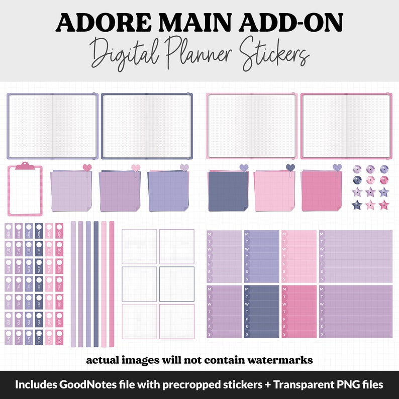 Adore Stickers Adore Add-on Digital Stickers | Goodnotes & iPad | Trackers, Budget ...