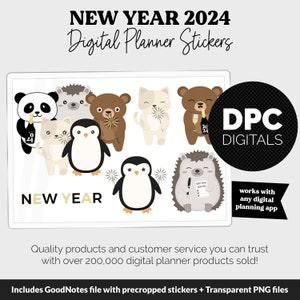 New Year 2024 Digital Planner Stickers | GoodNotes, iPad and Android