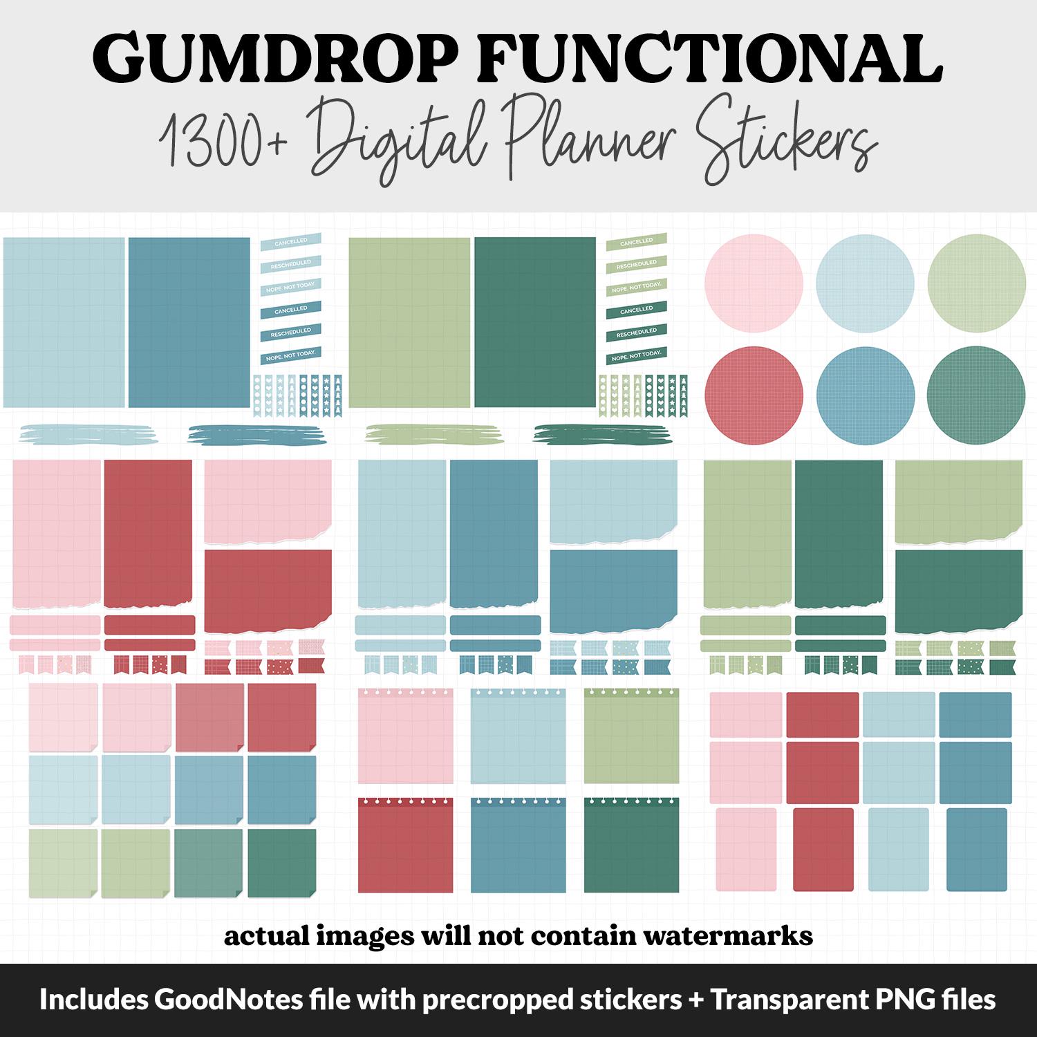 Gumdrop Functional Digital Sticker Set | iPad & Android | Gumdrop Theme ...