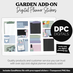 Garden Theme Add-On Digital Planner Stickers | iPad & Android