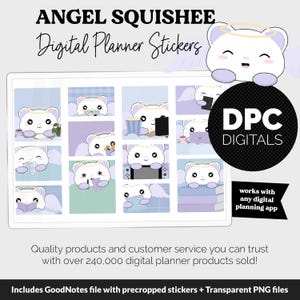 Engel Squishee Digitale Planer Aufkleber | GoodNotes, iPad & Android | Magisch, Kawaii, Aktivitäten | Schweben Motiv
