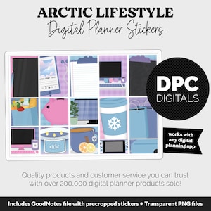 Arctic Lifestyle Add-On Digital Stickers | GoodNotes & iPad | TV, Playlist, Travel, Reading, Work, Groceries