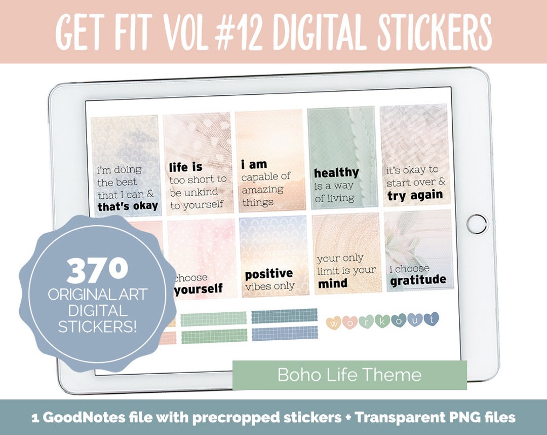 Get Fit Sticker Get Fit Vol #12 Digital Stickers | Goodnotes & iPad | Fitness, Health ...