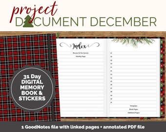 Project Document December Album and Stickers | GoodNotes & iPad | Christmas, Holiday, Memory Keeping, Scrapbooking