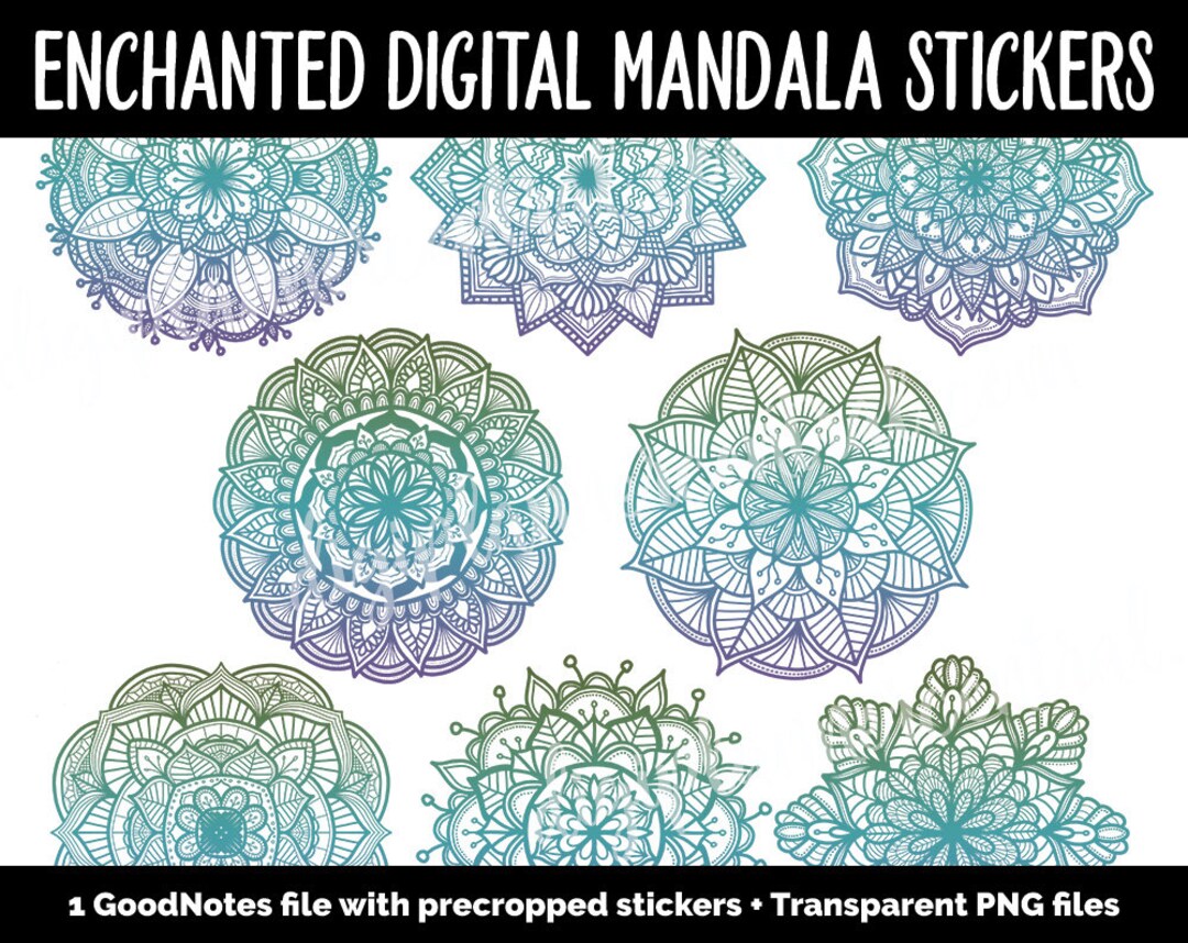 Enchanted Mandala Digital Planner Stickers Goodnotes, iPad and
