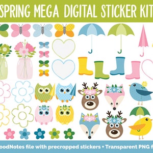 Spring MEGA Digital Sticker Bundle | Goodnotes & iPad | April | May ...