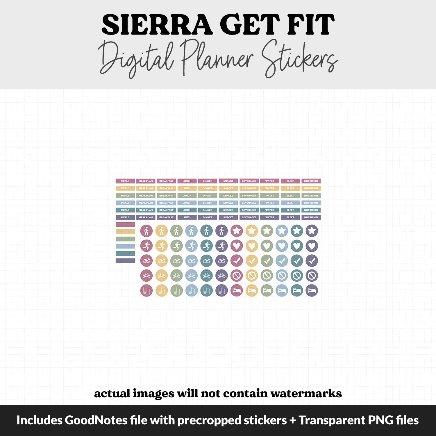 Get Fit Sticker Get Fit Sierra Digital Stickers | Goodnotes & iPad | Fitness, Health ...