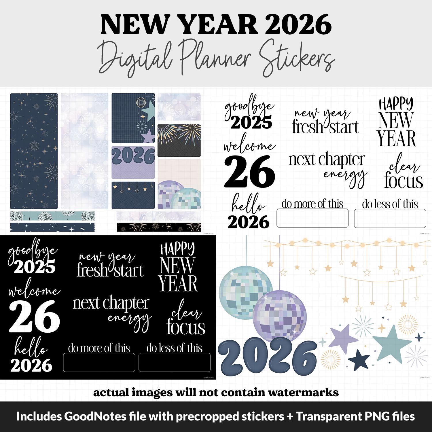 New Year 2026 Digital Planner Stickers | iPad & Android | January - Etsy