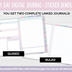 31 Day Digital Journal Sticker Bundle Amore Theme GoodNotes, iPad & Android image 3