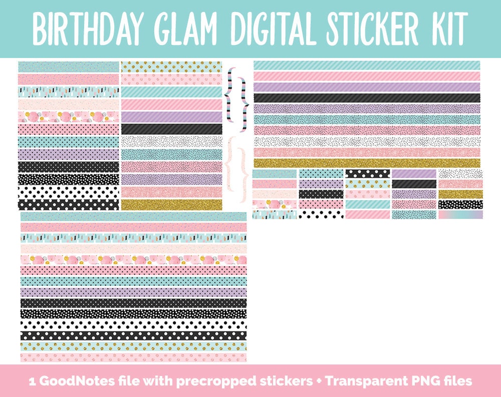 Glam Basics June Digital Planner Stickers