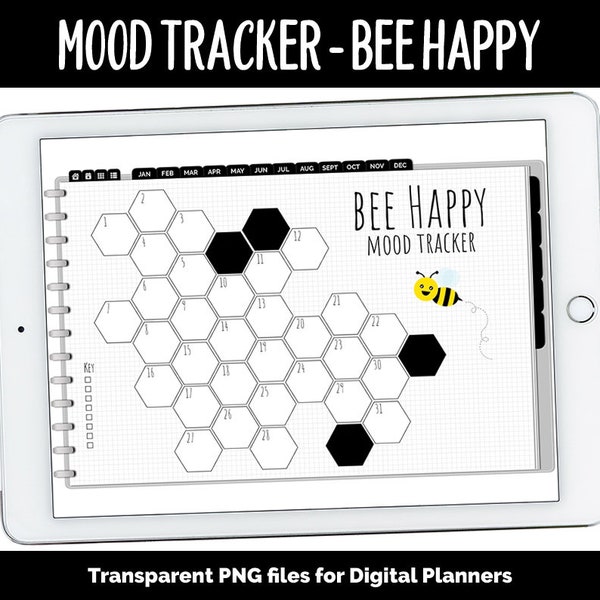 Biene Happy Stimmungstagebuch für Digitale Planer | GoodNotes, iPad & Android