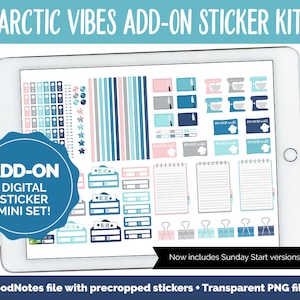 Digitale add-on Arctic Vibes-stickers | GoodNotes en iPad | Winter, Trackers, Budget, Fitness, Gezondheid, Gewoonten