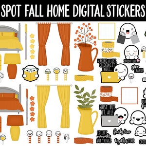 Spot Fall Home Digital Stickers GoodNotes, iPad and Android Home, Furniture, Fall, Thanksgiving image 4