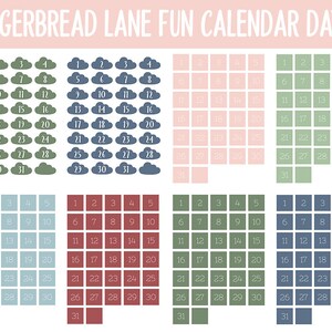 Gingerbread Lane Fun Calendar Date Digital Stickers GoodNotes, iPad and Android Festive image 3