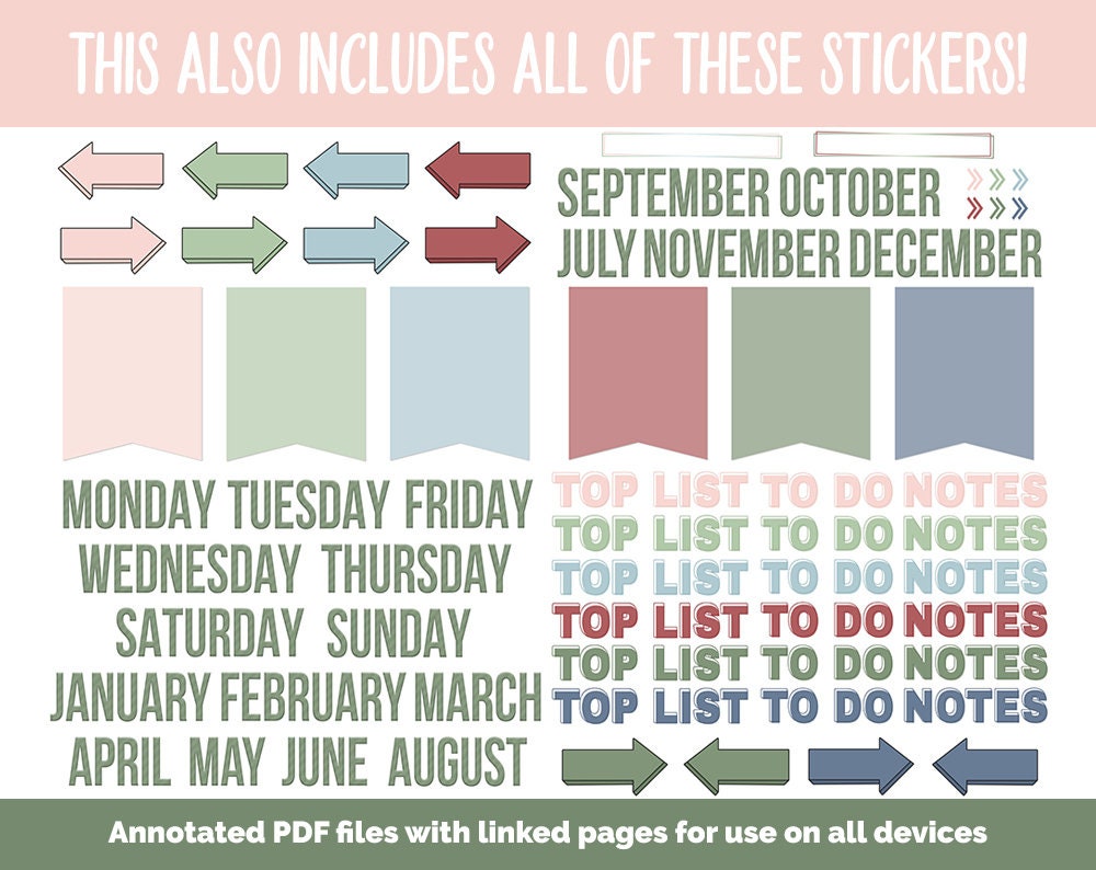 31 Day Digital Journal Sticker Bundle Festive Theme Etsy