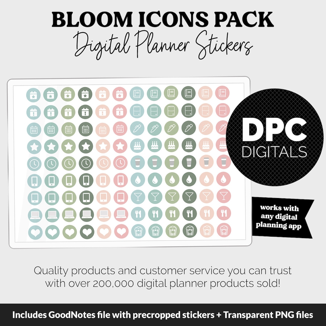 Bloom Icons Digital Planner Stickers | iPad & Android | Icons, Life ...