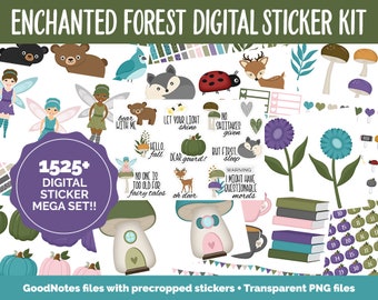 Enchanted Forest Digital Sticker Mega Bundle | GoodNotes & iPad | Fall, September, Fairies, Magical, Woodland