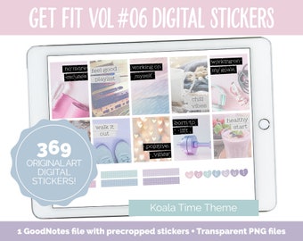 Get Fit Vol #06 Digital Stickers | GoodNotes & iPad | Fitness, Health, Self-Care, Workout | Koala Time