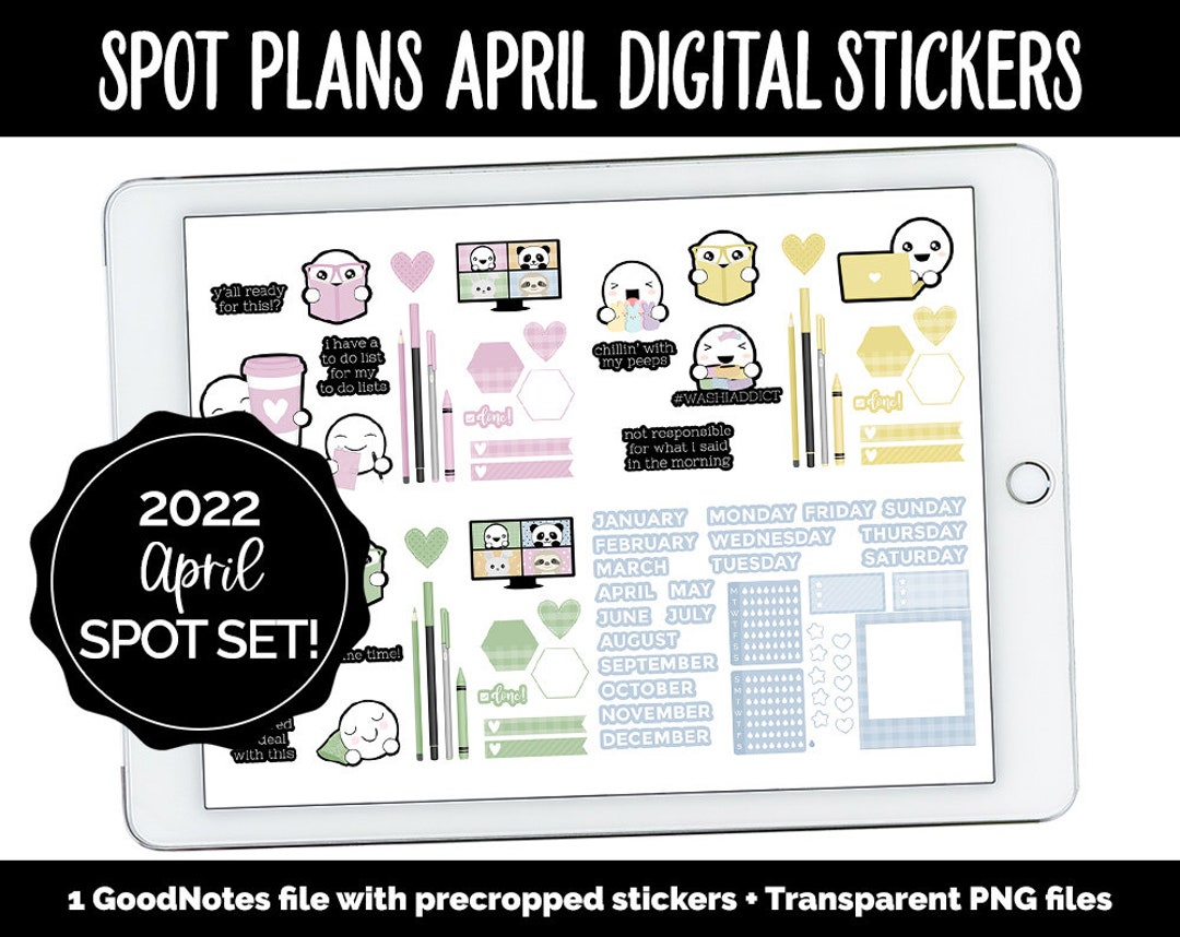 Spot Plans April Digital Stickers Goodnotes iPad and - Etsy