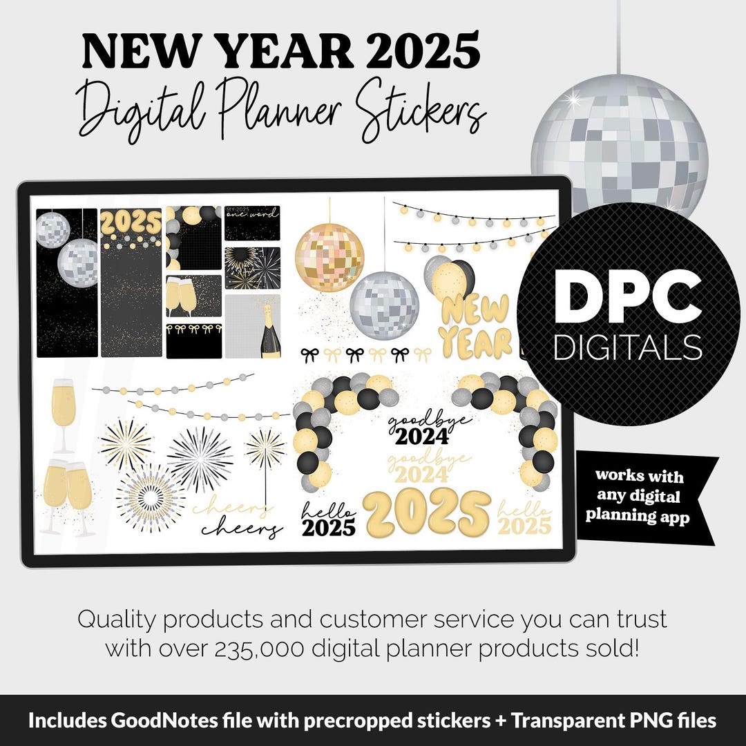New Year 2025 Digital Planner Stickers | iPad & Android | January - Etsy