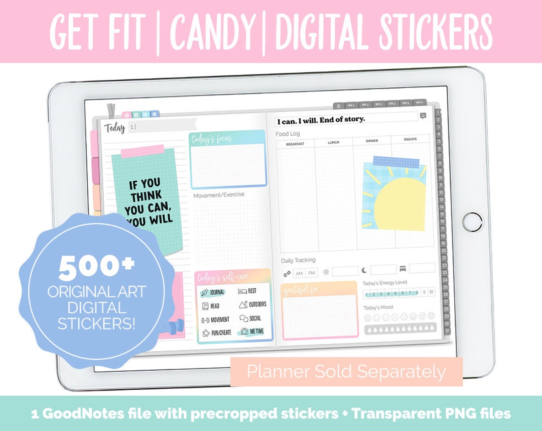 Get Fit Sticker Get Fit Candy Digital Stickers | Goodnotes & iPad | Fitness, Health ...