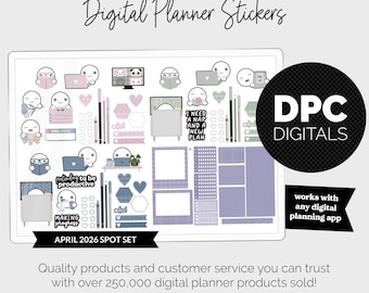Spot Plans April Digital Stickers | iPad & Android | Garden Theme