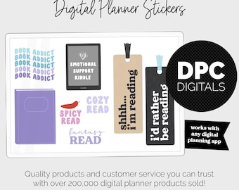 Book Lovers Digital Planner Stickers | GoodNotes, iPad and Android | Reading