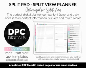 Split Pad | Split View Digital Planner | Spring Theme | GoodNotes & iPad